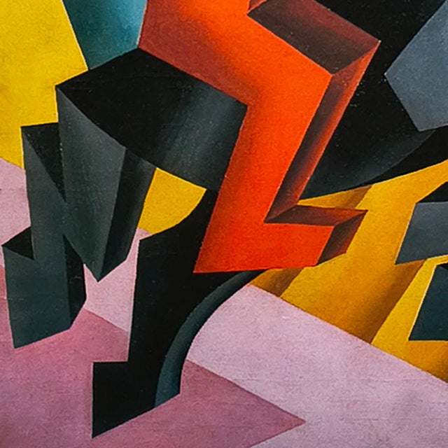 City of Errant Knights Futurist Exhibition Poster by Fortunato Depero, 1970s For Sale - Image 8 of 13
