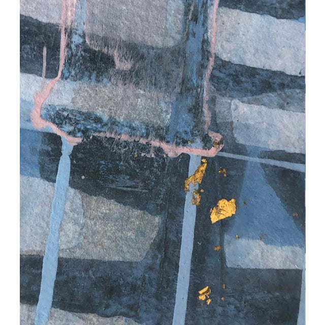 Largo 51 Blue Abstract Framed Painting For Sale - Image 4 of 5