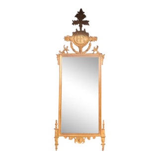 Italian 18th Giltwood Carved Neo-Classic Mirror With Griffon Motif For Sale