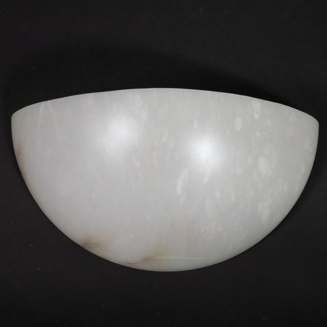 Single Art Deco Inspired Spanish Alabaster Sconce For Sale - Image 10 of 11