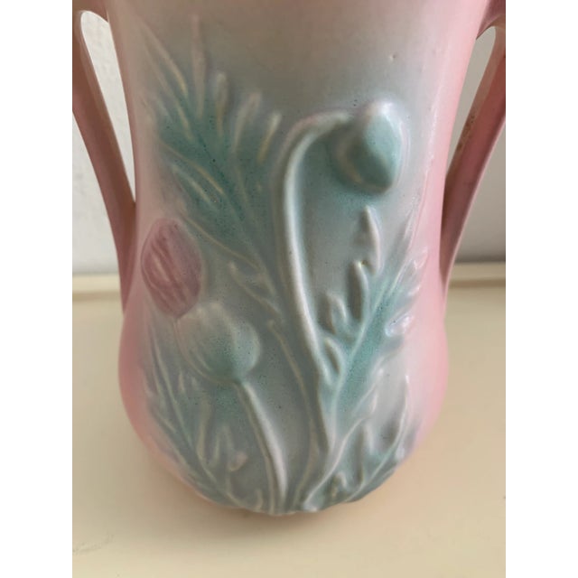 Rare vintage Hull pottery piece, made in 1938. The pattern is Thistle and the style number is 52. Excellent bright colors...