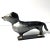 A charmingly weird brutalist steel sculpture of a dachshund. Sourced from Nice, France.