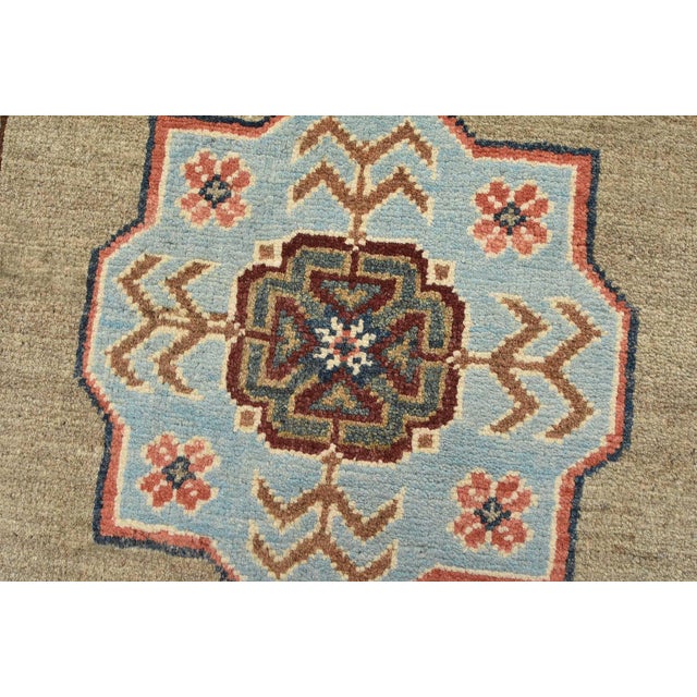 Textile Kazak Runner 2’9” X 7’10” Brown Wool Tribal Hand-Knotted Oriental Rug For Sale - Image 7 of 12