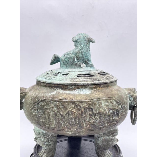 Antique China Bronze Incense Burner For Sale - Image 8 of 17