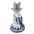 Vintage Russian Gzhel Blue and White Porcelain Double Fish Candlestick For Sale - Image 4 of 12