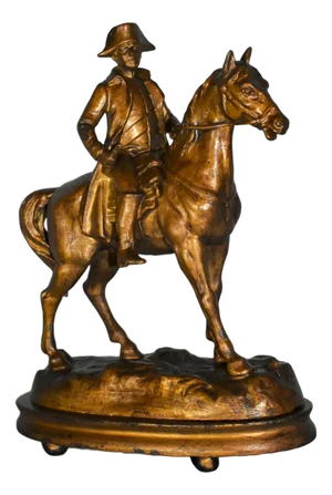 Antique Spelter Napoleon Type Figurine in Burnished Gold
