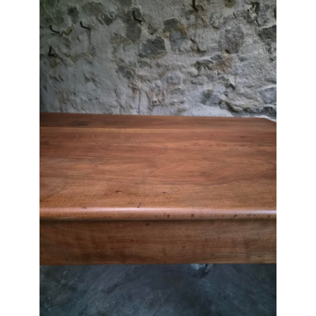 Antique French Walnut Table with Drawer, 1890s For Sale - Image 6 of 18