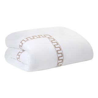 Erin Gates x Kassatex Greek Key Full/Queen Duvet in Taupe For Sale