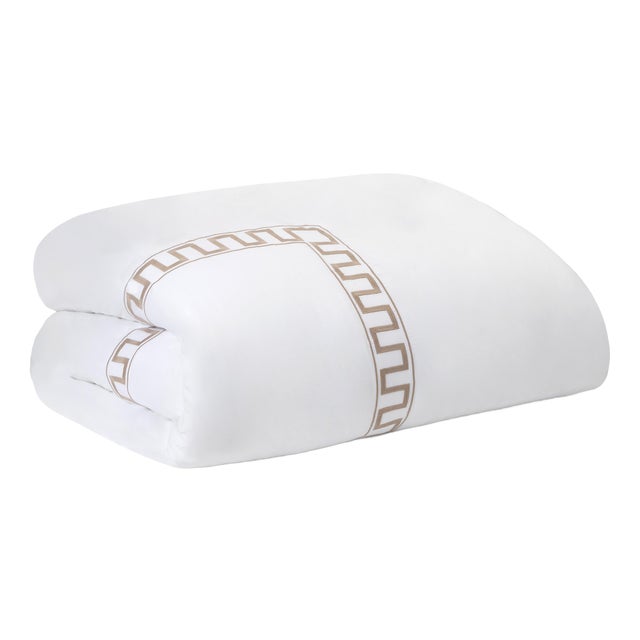 Erin Gates x Kassatex Greek Key Full/Queen Duvet in Taupe For Sale