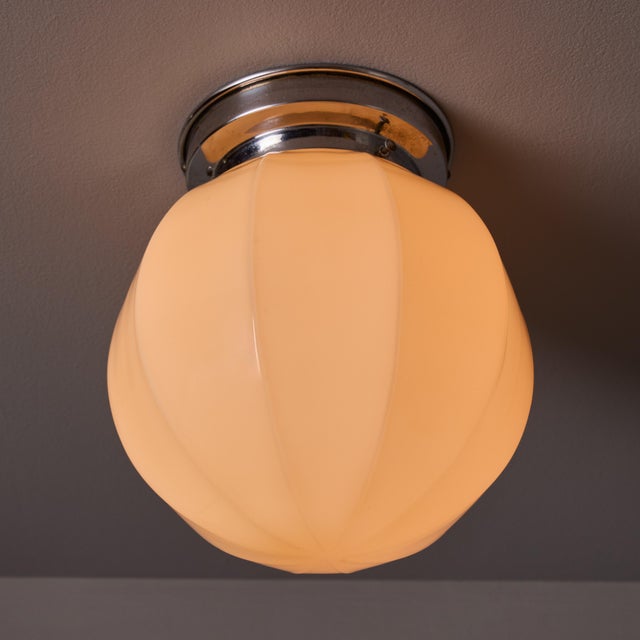 1940s Finnish Geometric Glass and Metal Wall or Ceiling Lamp in the Manner of Paavo Tynell For Sale - Image 16 of 18