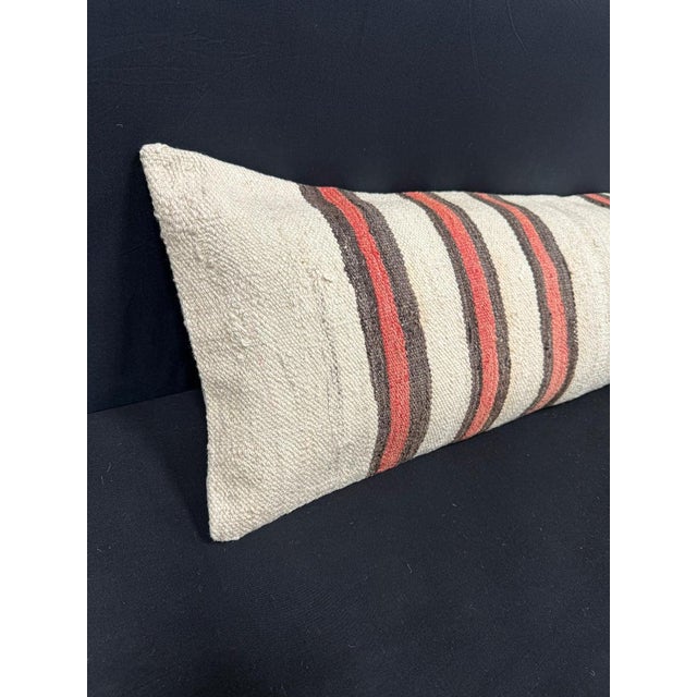 Turkish Hemp Pillow Cushion Natural Beige Brown Cushion Cover 14x45 #18044 Enhance your home decor with our Kilim Pillow...