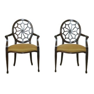 Pair Adam Style Web Back Armchairs For Sale
