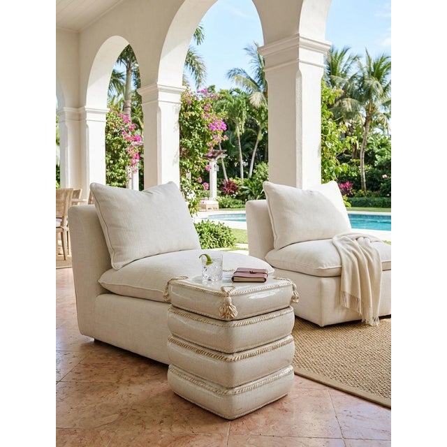 White Whimsical Italian Ceramic Stacked Pillow Side Table For Sale - Image 8 of 12