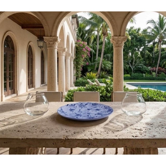 Ceramic Vintage Moroccan Safi Ceramic Floral Platter by M. Reda Dbila For Sale - Image 7 of 11