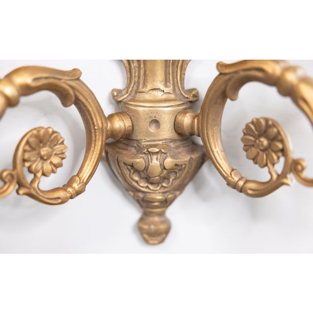 Metal 19th Century French Gilt Bronze Wired Wall Sconces - a Pair For Sale - Image 7 of 9