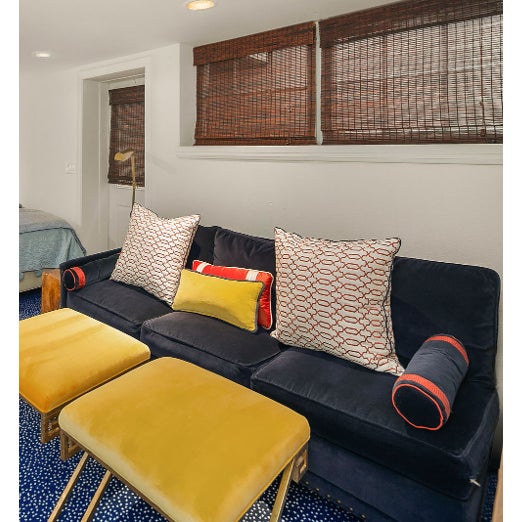 Lee Industries One-Arm Sofa in Rich Vienna Navy Stunning Lee Industries one-arm sofa upholstered in a deep, sophisticated...
