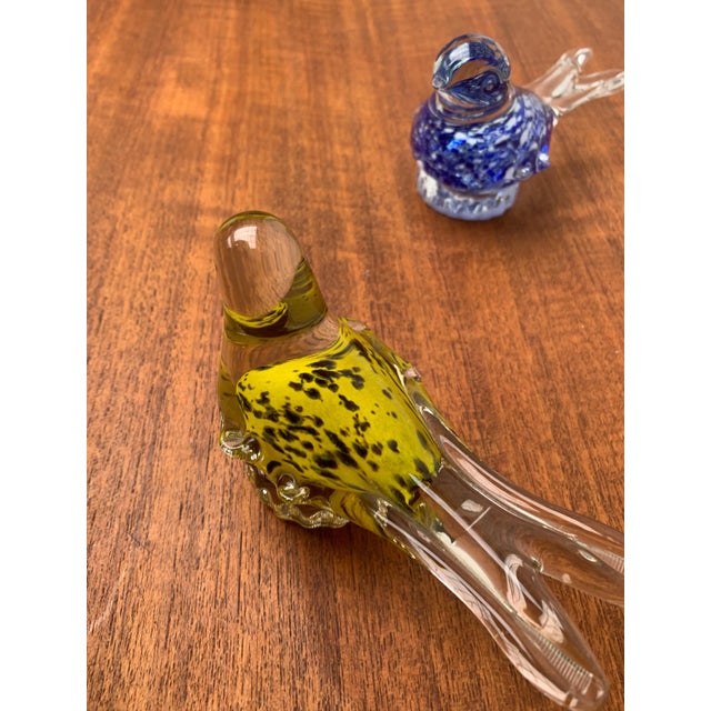 Glass Vintage Glass Bird Sculptures, Set of 2 For Sale - Image 7 of 18