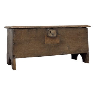 17th Century English Oak Six Plank Chest For Sale