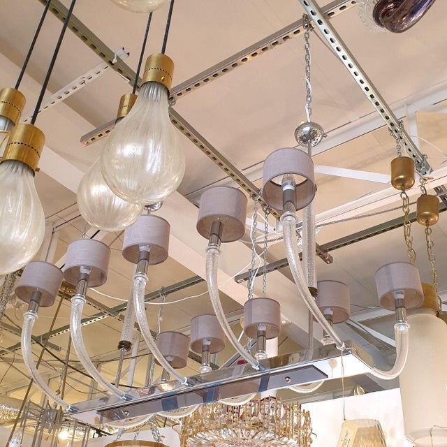 1970s Mid Century Modern Large Murano Glass Seguso Chandelier For Sale - Image 4 of 16