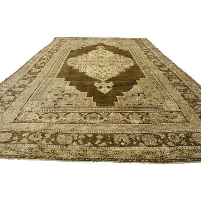 Mid 20th Century Vintage Mid-Century Turkish Oushak Rug - 7′8″ × 13′2″ For Sale - Image 5 of 6