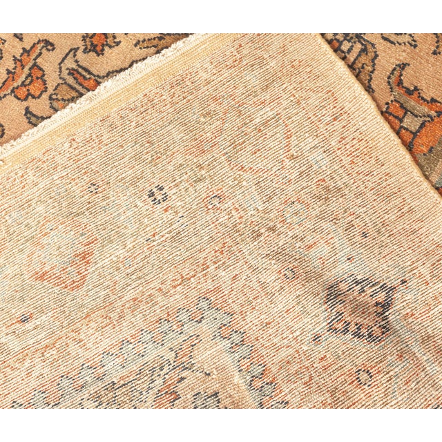 Antique Persian Sultanabad Botanic Orange Tan Hand Knotted Wool Rug For Sale - Image 9 of 9