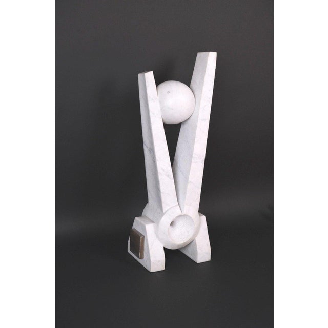 Hugo Verheyen, New Europe Sculpture, 1970s, Carrara Marble and Steel For Sale - Image 12 of 12