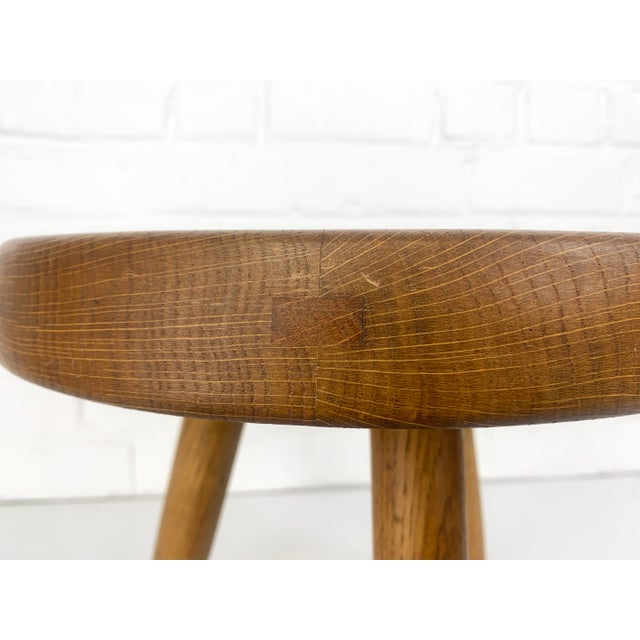 Low Berger Stool in Ash by Charlotte Perriand for Steph Simon Paris, 1950s For Sale - Image 9 of 18