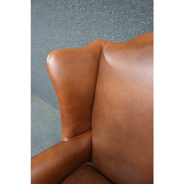 Ethan Allen Leather Wingback Chair For Sale - Image 12 of 12