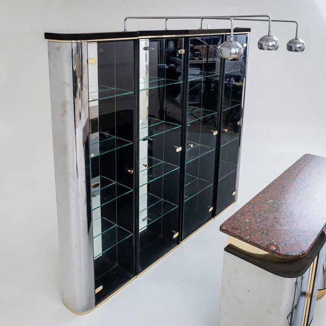 Hollywood Regency Bar with Counter, 1970s, Set of 4 For Sale - Image 12 of 16