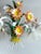 Vintage European Floral Tole Chandelier with Frosted Glass Tulip Shades, 1970s For Sale - Image 6 of 13