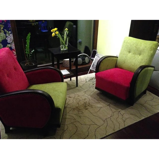 Set of Art Deco Hungarian Armchairs, 1930s For Sale - Image 4 of 5