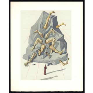 1963 Dalí Divine Comedy Engraving Enfer Chant 21 "Les Simoniaques" (The Simoniacs) For Sale