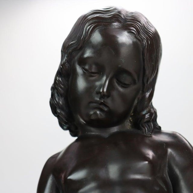 Antique Classical Bronze Sculpture of a Young Girl by L. V. E. Robert C1847 For Sale - Image 11 of 14