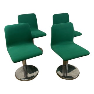Steel and Fabric Chairs by Ettore Sottsass for Poltronova, 1970s, Set of 4 For Sale