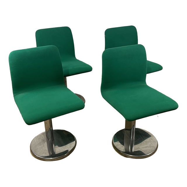 Steel and Fabric Chairs by Ettore Sottsass for Poltronova, 1970s, Set of 4 For Sale
