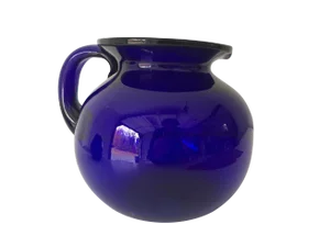 Vintage Midcentury Hand Blown Cobalt Large Pitcher