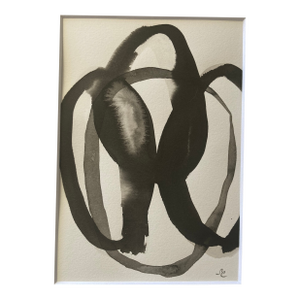 Abstract Circles 2 - Original Ink Painting by Stephanie Cate