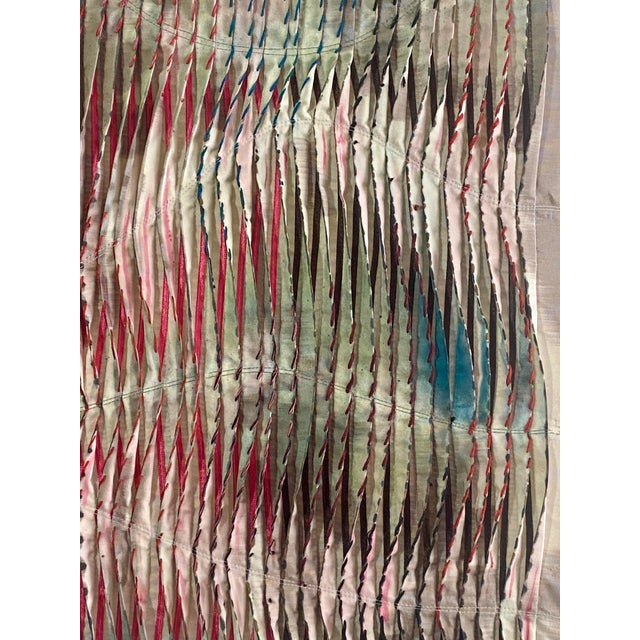 Paintings created from repeated folding with satin ribbon inlays, painting, and embroidery, a whole program to achieve...