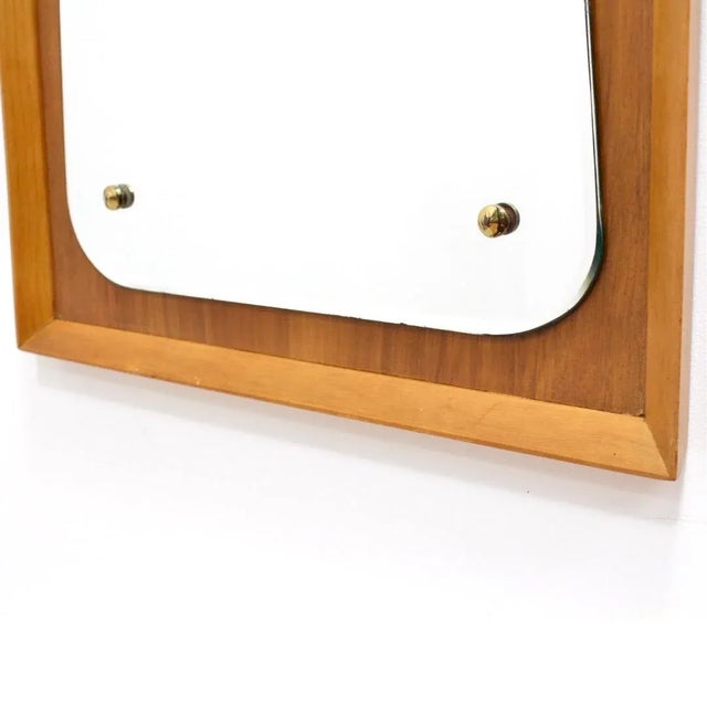 Mid Century Wall Mirror in Mahogany For Sale - Image 4 of 9