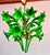1980s Vintage Italian Green Murano Style Hand Painted Lily Flower Chandelier Flush Mount For Sale - Image 5 of 13