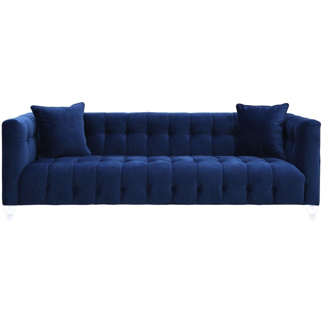 Navy Blue Bea Navy Velvet Sofa For Sale - Image 8 of 8