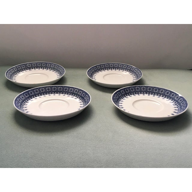 Antique Royal Doulton Blue & White China Saucers Set of 4 Chairish