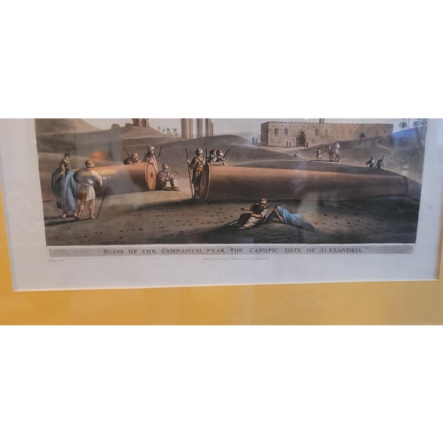 Yellow Four Luigi Mayer Hand-Colored Acquatints From the Views in Egypt (1801) For Sale - Image 8 of 8