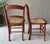 Circa 1920 Solid Oak Wood & Cane Seat Two-Rung Curved Ladderback Accent Chairs – A Pair For Sale - Image 12 of 18