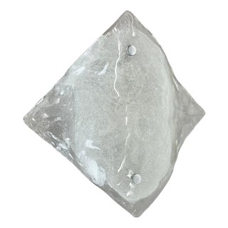 Large Vintage Hollywood Regency Ice Glass Wall Light Made from Kalmar Lights, 1970 For Sale