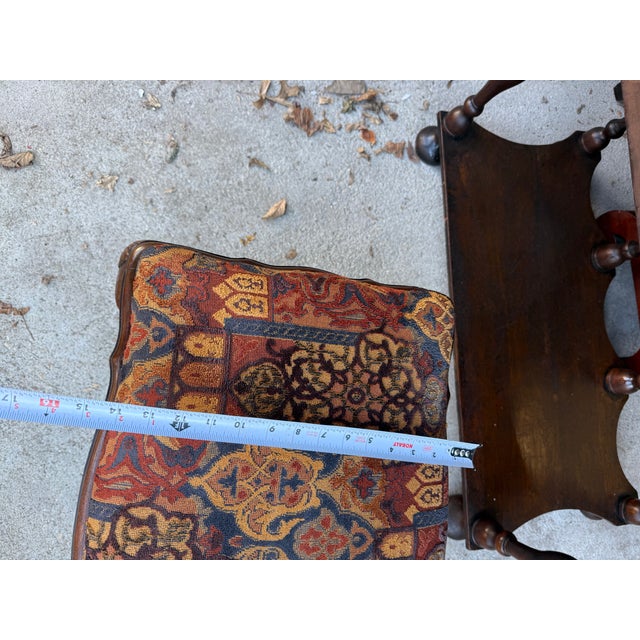 20th Century French Provincial Style Walnut Footstool or Ottoman For Sale - Image 14 of 17