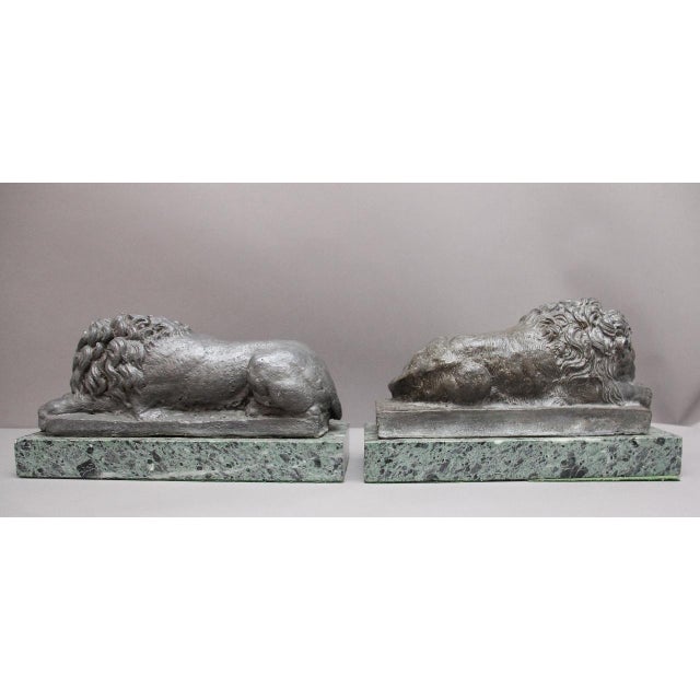 Grand Tour Models of Canova Lions in Marble, 1920, Set of 2 For Sale - Image 4 of 9