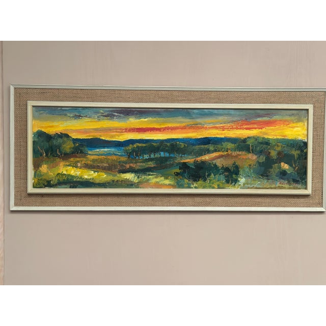 Original Vintage Swedish Oil on Canvas – “Landscape (Sörmlands Nalar Räven)” by Kurt Lundberg (1919–2003) – Signed –...