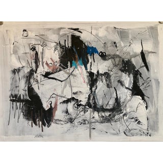 Motke Blum, Israeli Motke Blum Modernist Abstract Expressionist Oil Painting Bezalel Artist For Sale