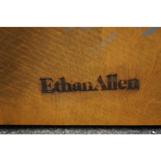 Ethan Allen Hand Decorated Hitchcock Inspired Solid Maple Fiddleback Duxbury Accent Arm Chair 14-6072a - 601 Nutmeg Finish For Sale - Image 10 of 11